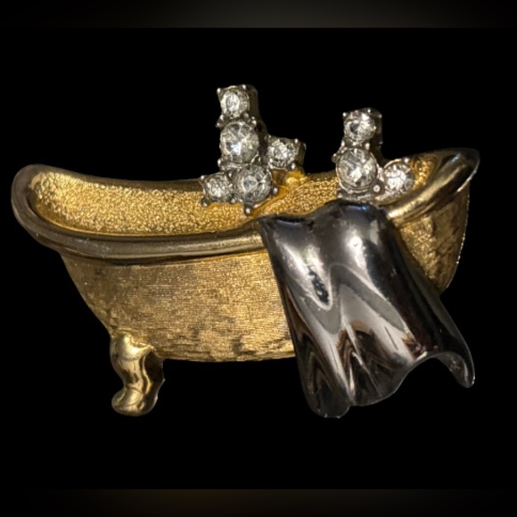 Vintage Bubble Bath Pin Hallmarked Pisciatelli - Picture 4 of 8